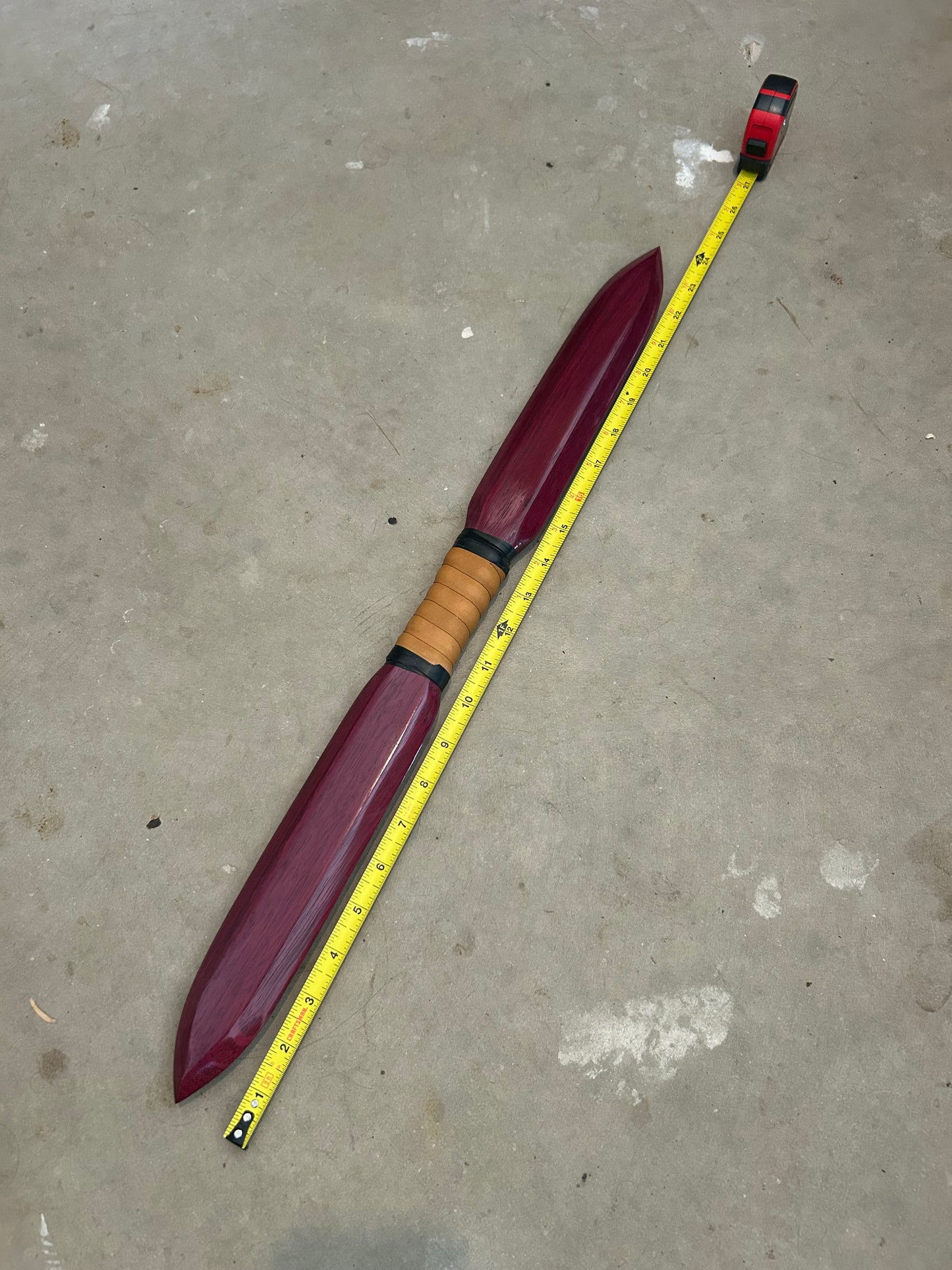 Vampire Hunter Slayer Stake Wooden Sword - Double-Ended - Purpleheart - 24 Inches