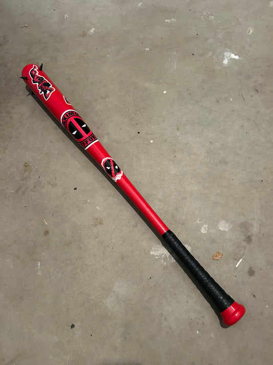 Deadpool Themed Baseball Bat - 34 inches - Maple