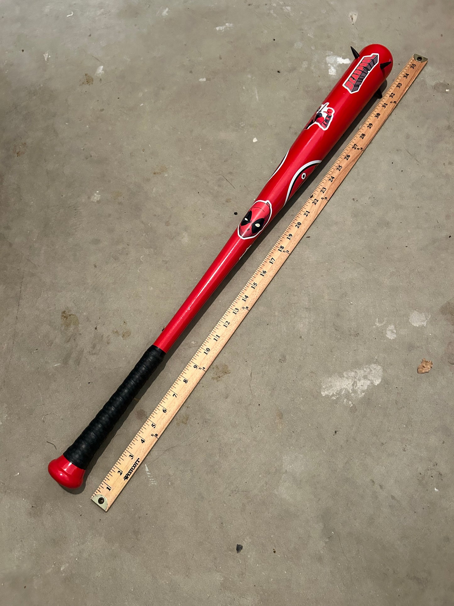 Deadpool Themed Baseball Bat - 34 inches - Maple