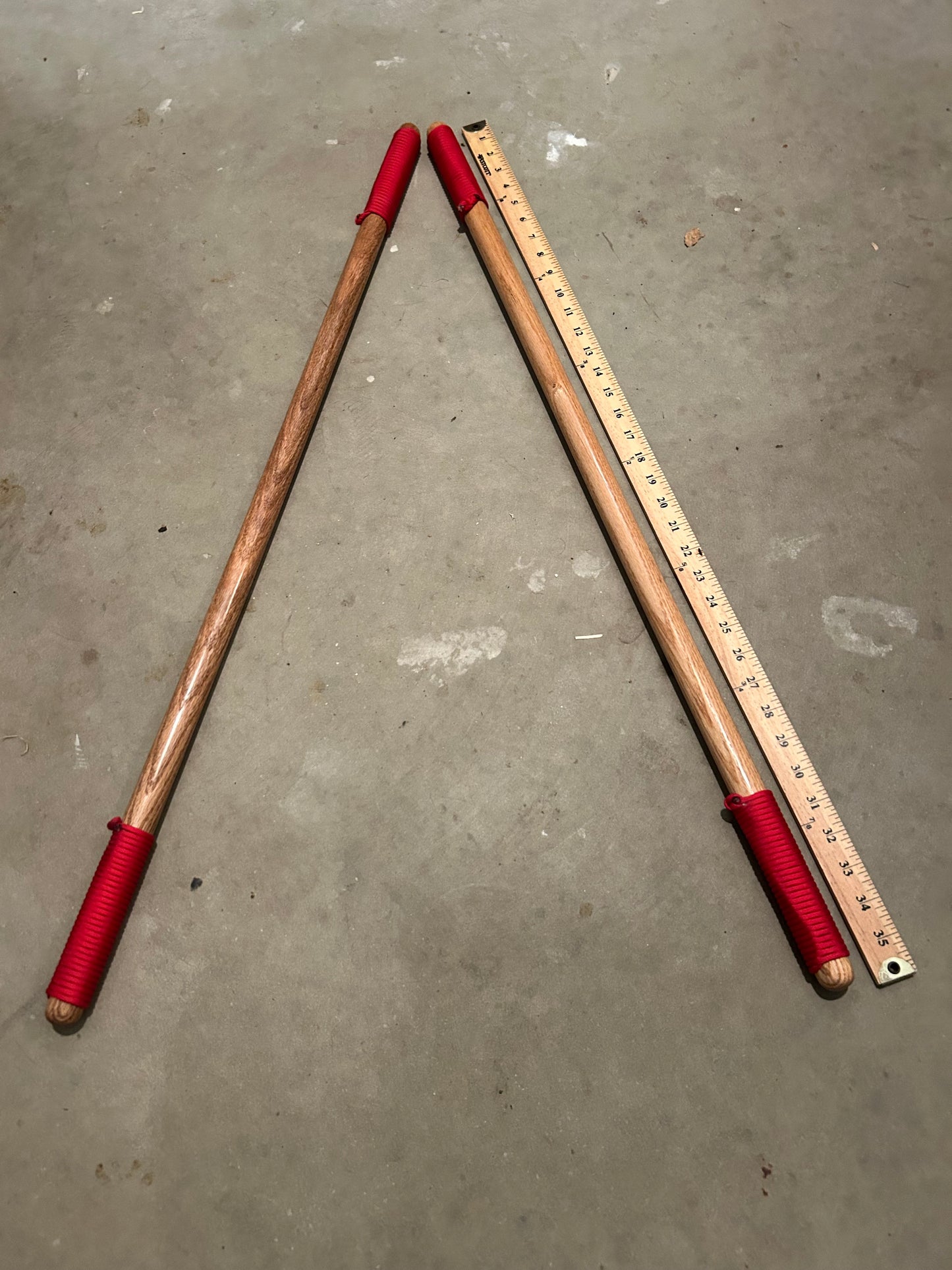 Pair of Hanbo Escrima Fighting Sticks - 36 inches - Oak - Cord Wrapped