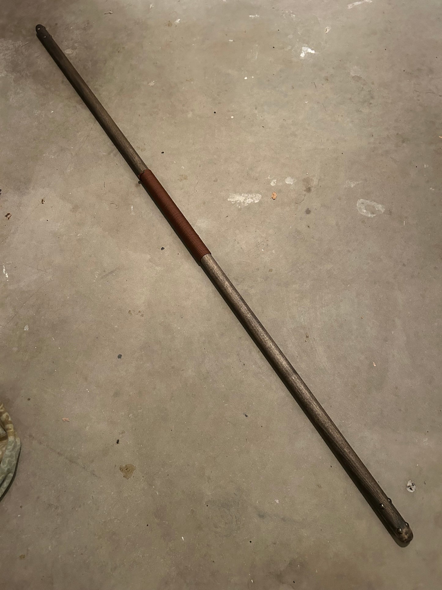 Reinforced Monkey King Long Staff - Stained Poplar w/ Brown Paracord - 72"