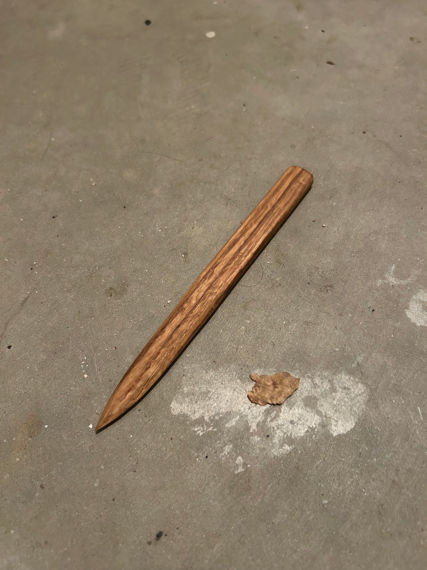 Hand Carved Letter Opener or Athame Dagger - Red Oak - 7.5 Inches