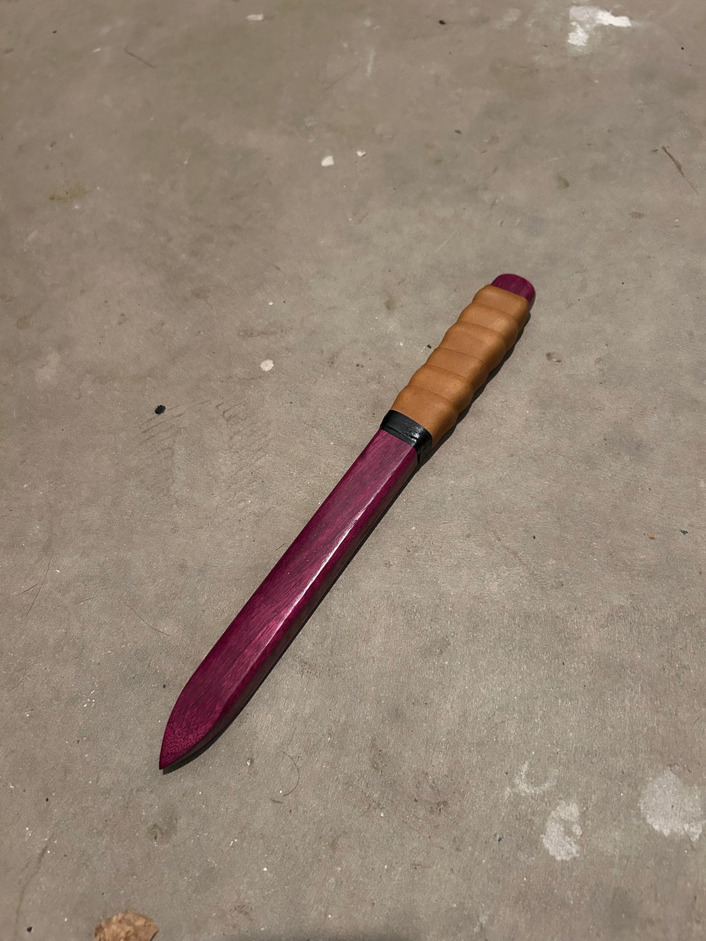 Vampire Hunter Slayer Stake - Purpleheart with leather handle - 12 inches