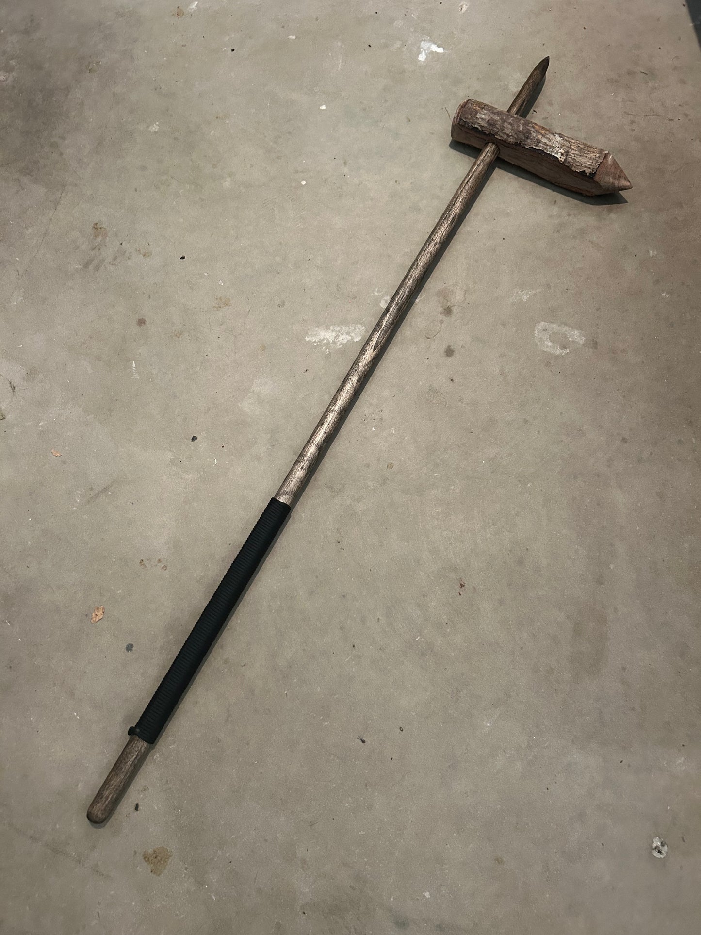 Vampire Hunter Slayer Stake Hammer Staff - "The Reaper" - 53 Inch Maple Shaft + 12 Inch Oak Stake Head