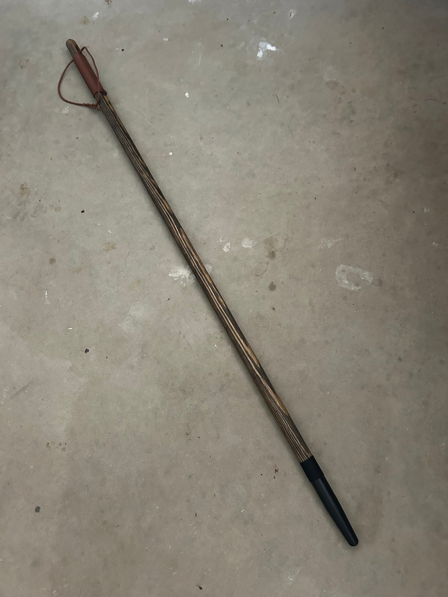 Handmade Walking Stick - Stained Hardwood - 50"