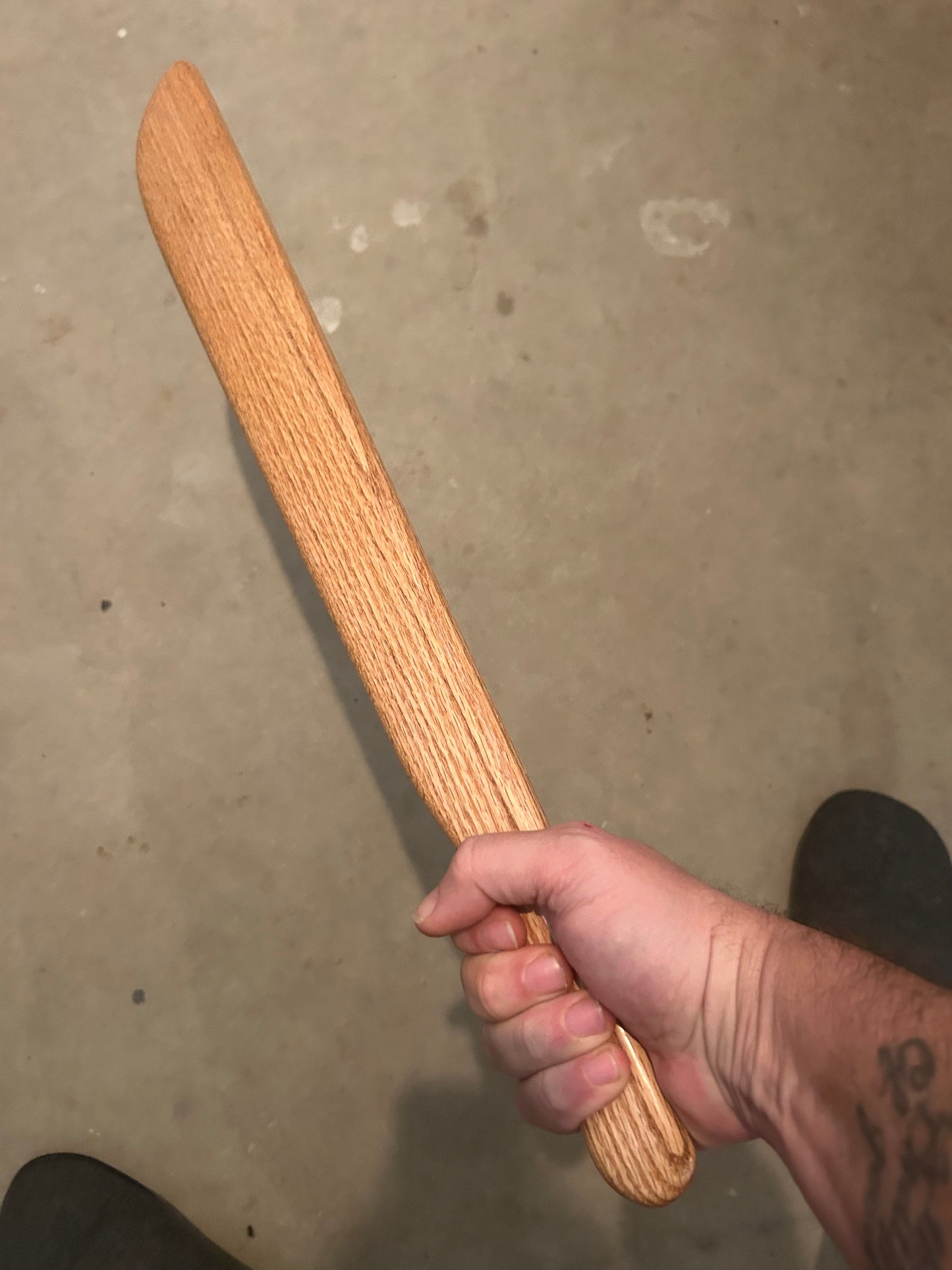 Handmade Wood Machete Waster Practice for Silat, Kali, Escrima - Red Oak - 23 Inches