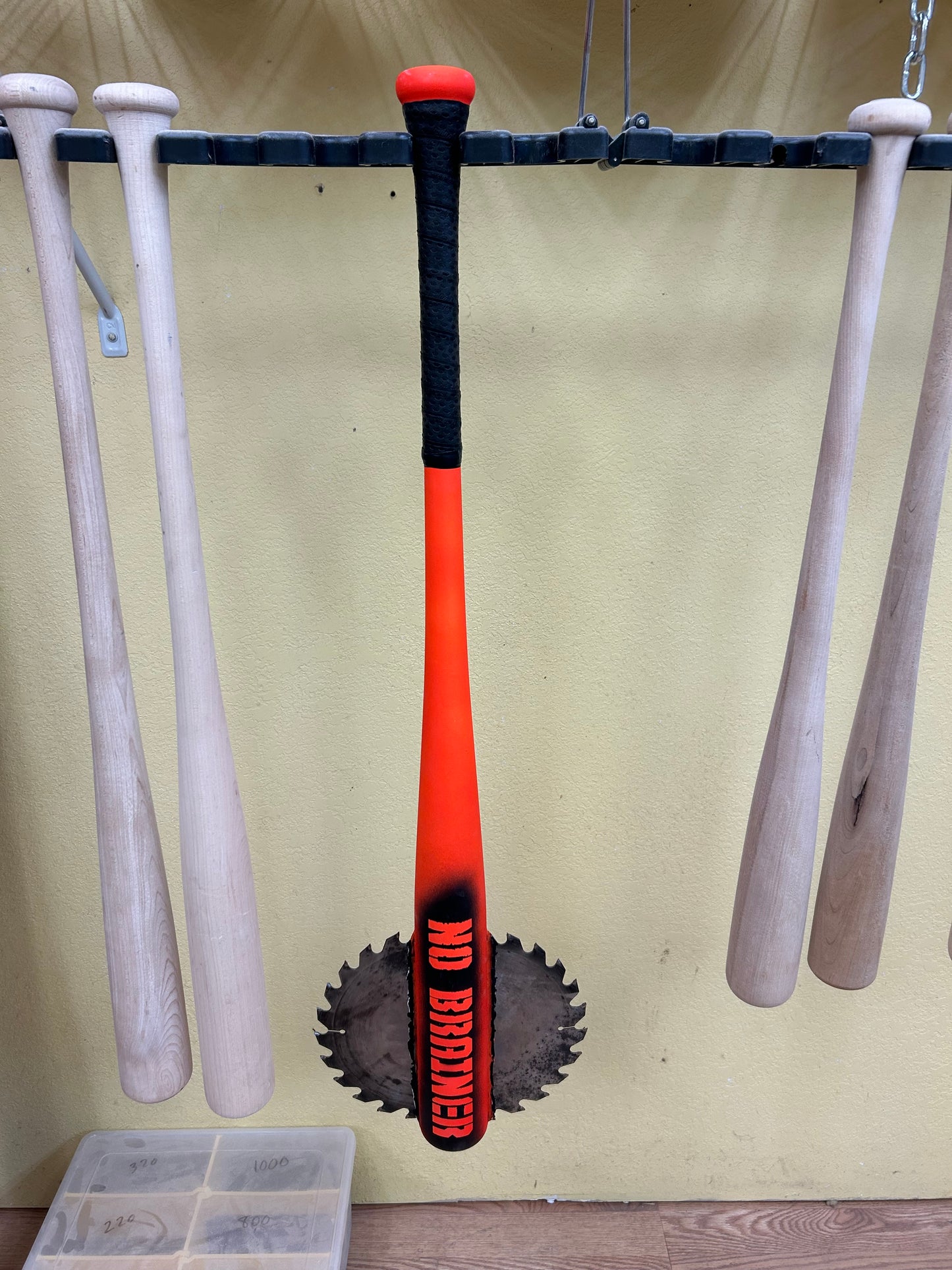 NO BRAINER Zombie Apocalypse Axe Bat w/ Saw Blade - 34 Inches