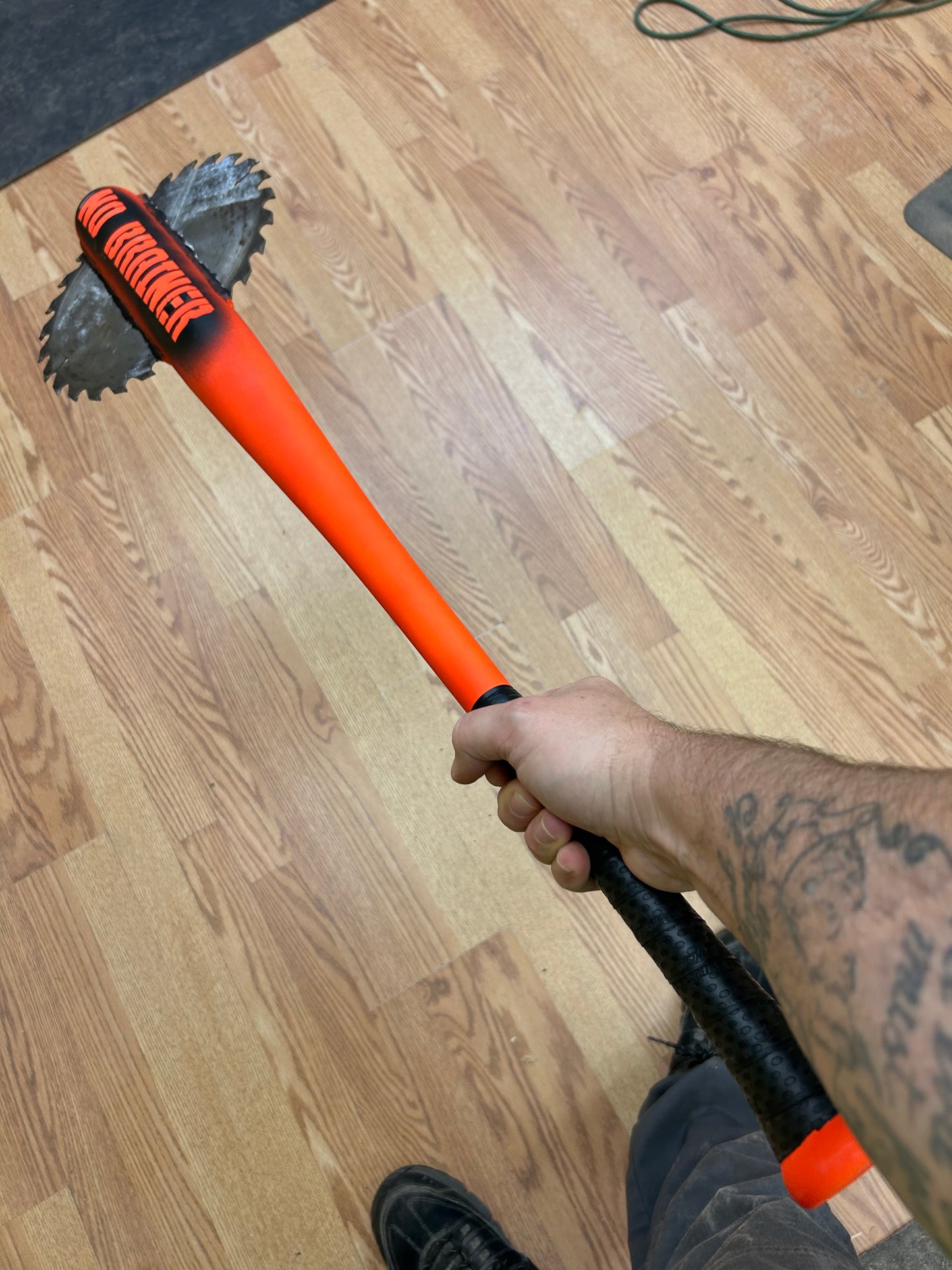 NO BRAINER Zombie Apocalypse Axe Bat w/ Saw Blade - 34 Inches