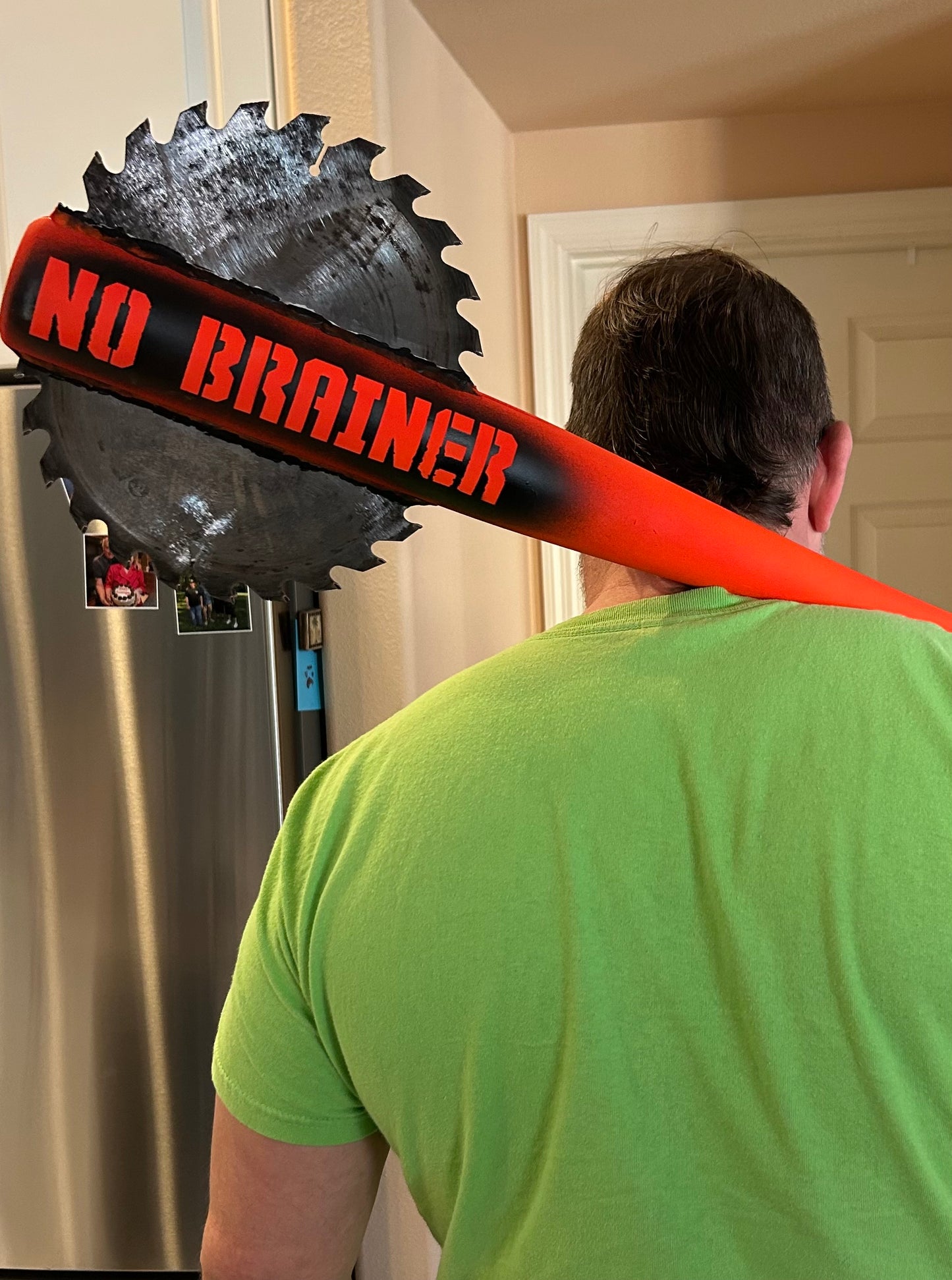 NO BRAINER Zombie Apocalypse Axe Bat w/ Saw Blade - 34 Inches